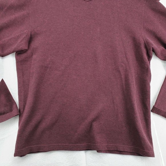 EDDIE BAUER Sweater Men's Long Sleeve V-Neck 100% Cotton Purple Size Large - Picture 3 of 12